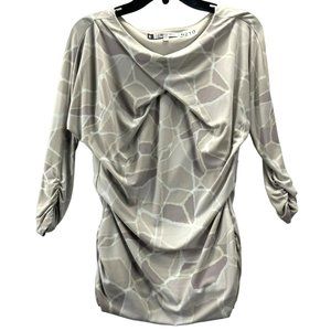 Jlo, women shirt, size s, color brown beige, 3/4 sleeve